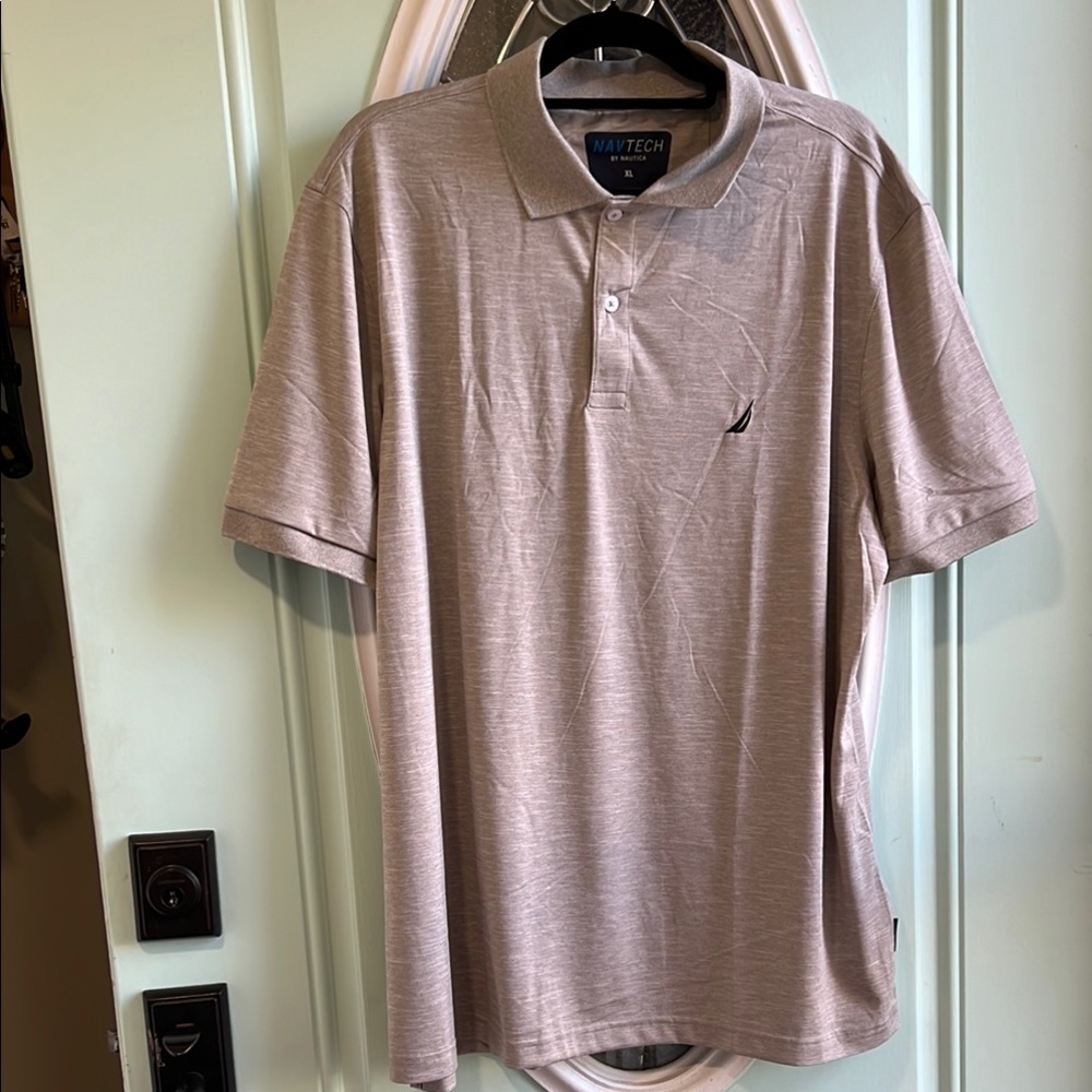 Nautica Men's Nav Tech Performance Polo Shirt (X-Large, Grey Heather